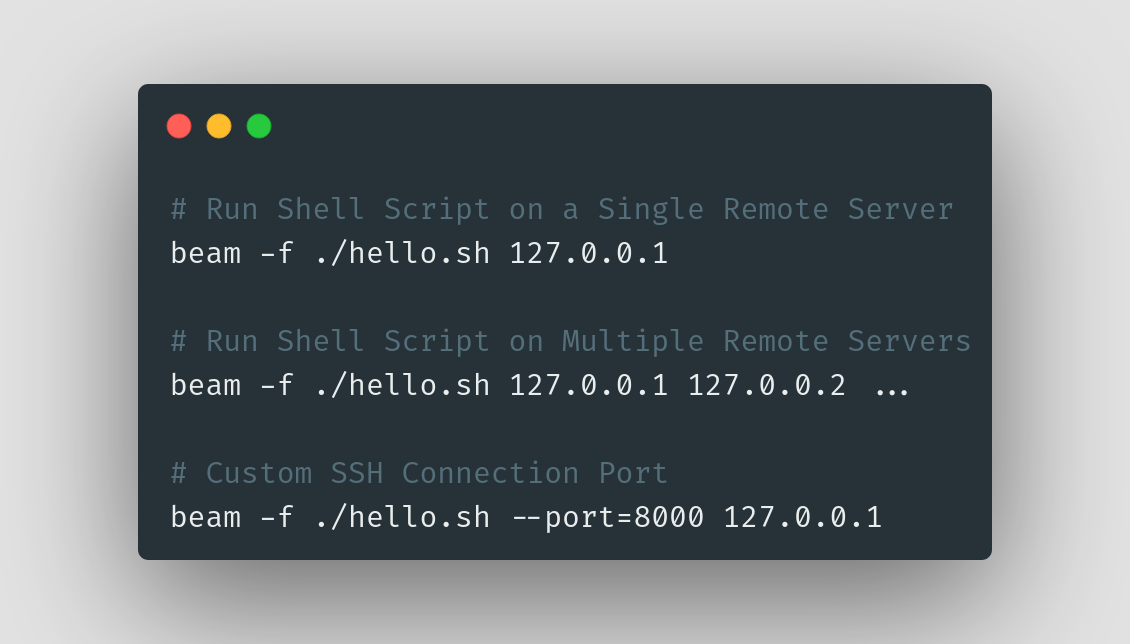 Github bitlatte beam cli for beaming commands to remote servers